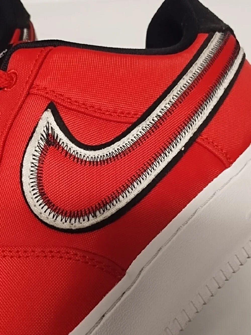 Nike Air Force 1 Low Reverse Stitch| Size 10| University Red, Black, White